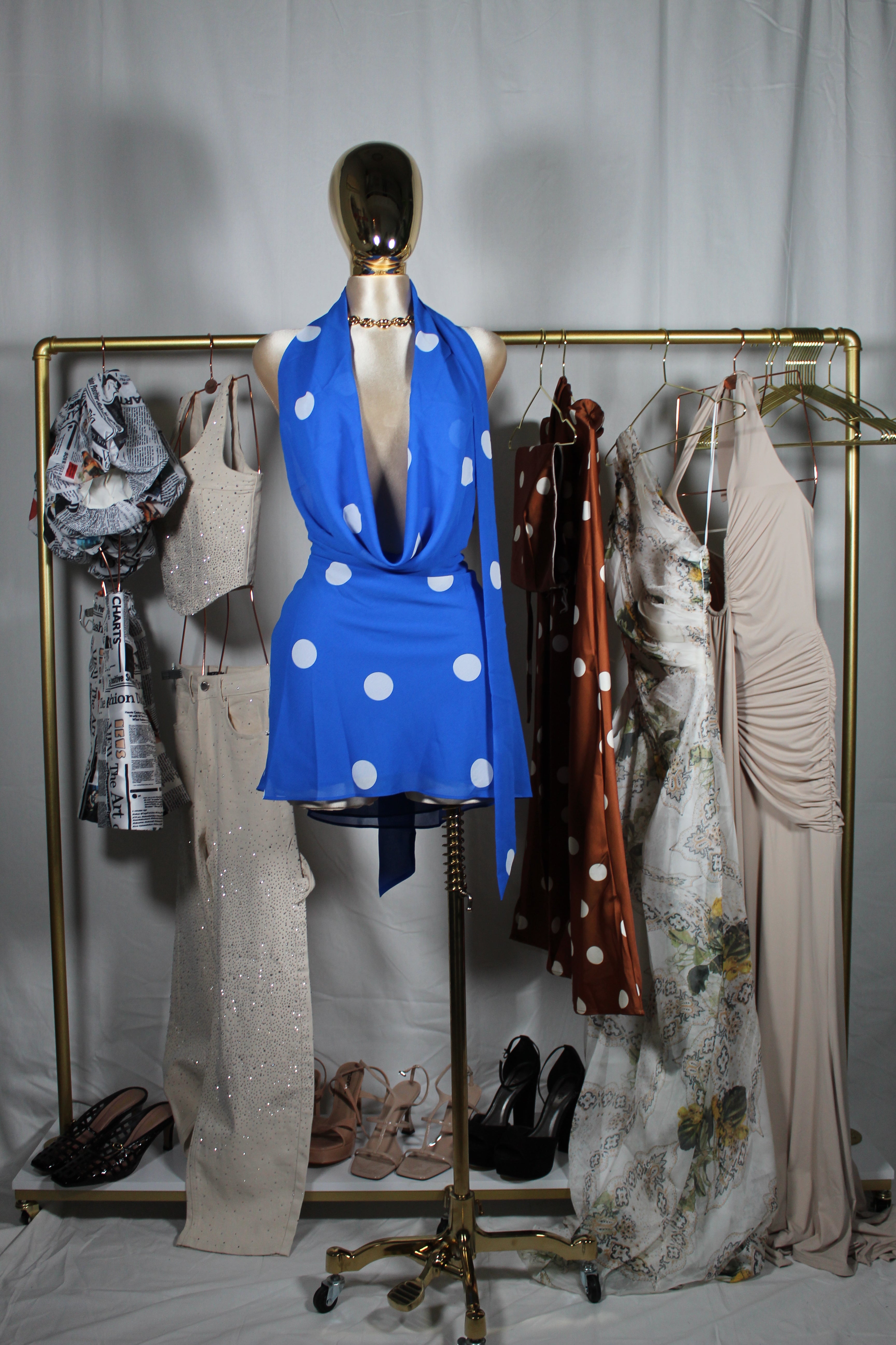 Electric Blue Polka Dress