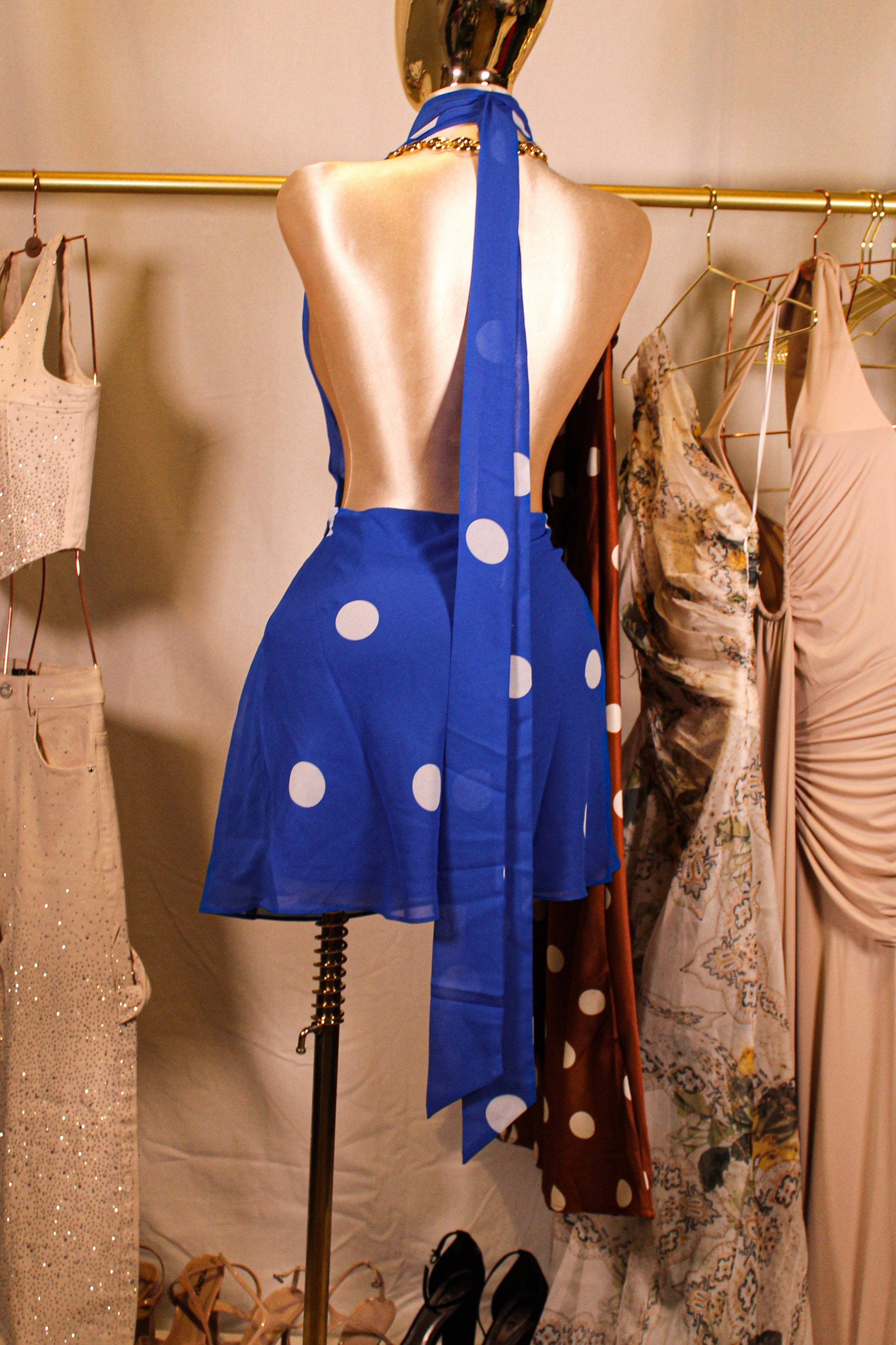 Electric Blue Polka Dress